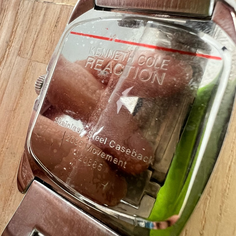 Kenneth Cole Reaction Mens Rectangular Silver Ton… - image 4